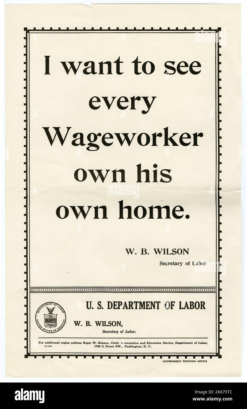 Breitseite - „Ich möchte, dass jeder Wagenarbeiter sein eigenes Zuhause hat“ Stockfoto