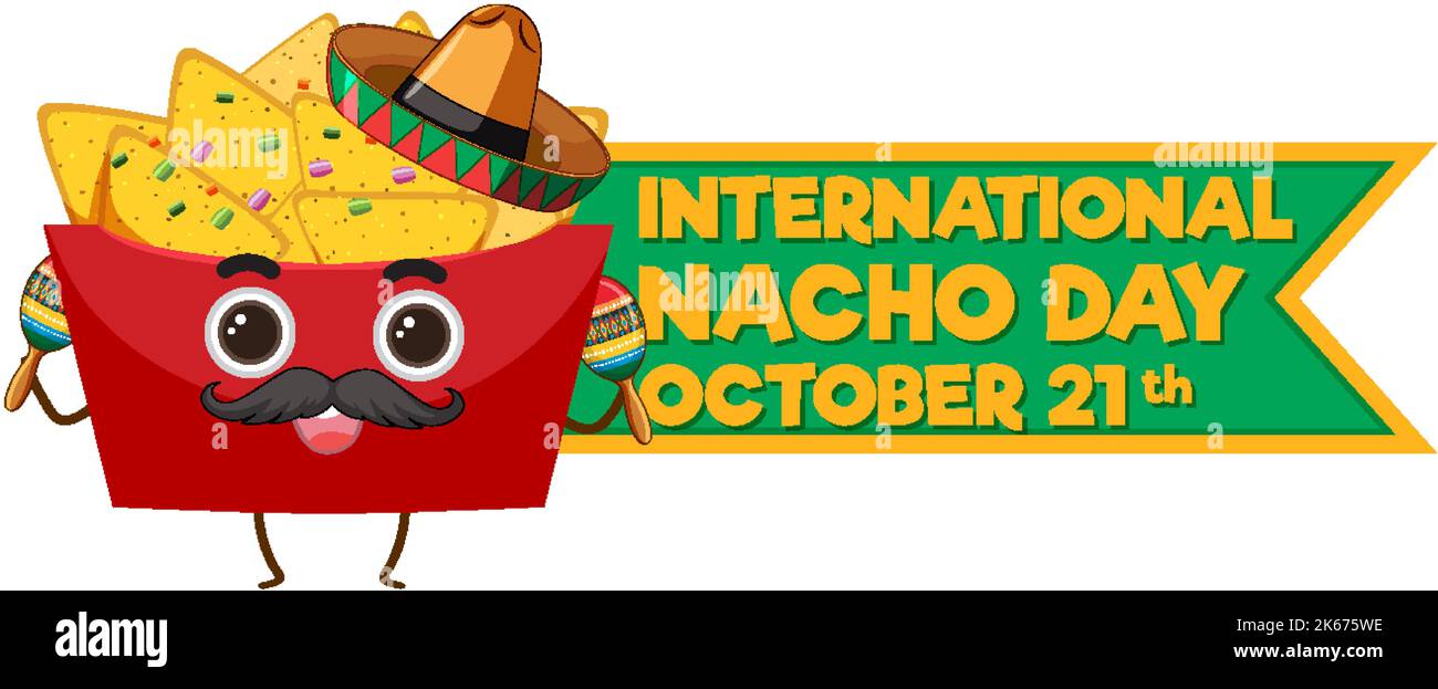 Illustration zum internationalen Nacho Day Poster Design Stock Vektor