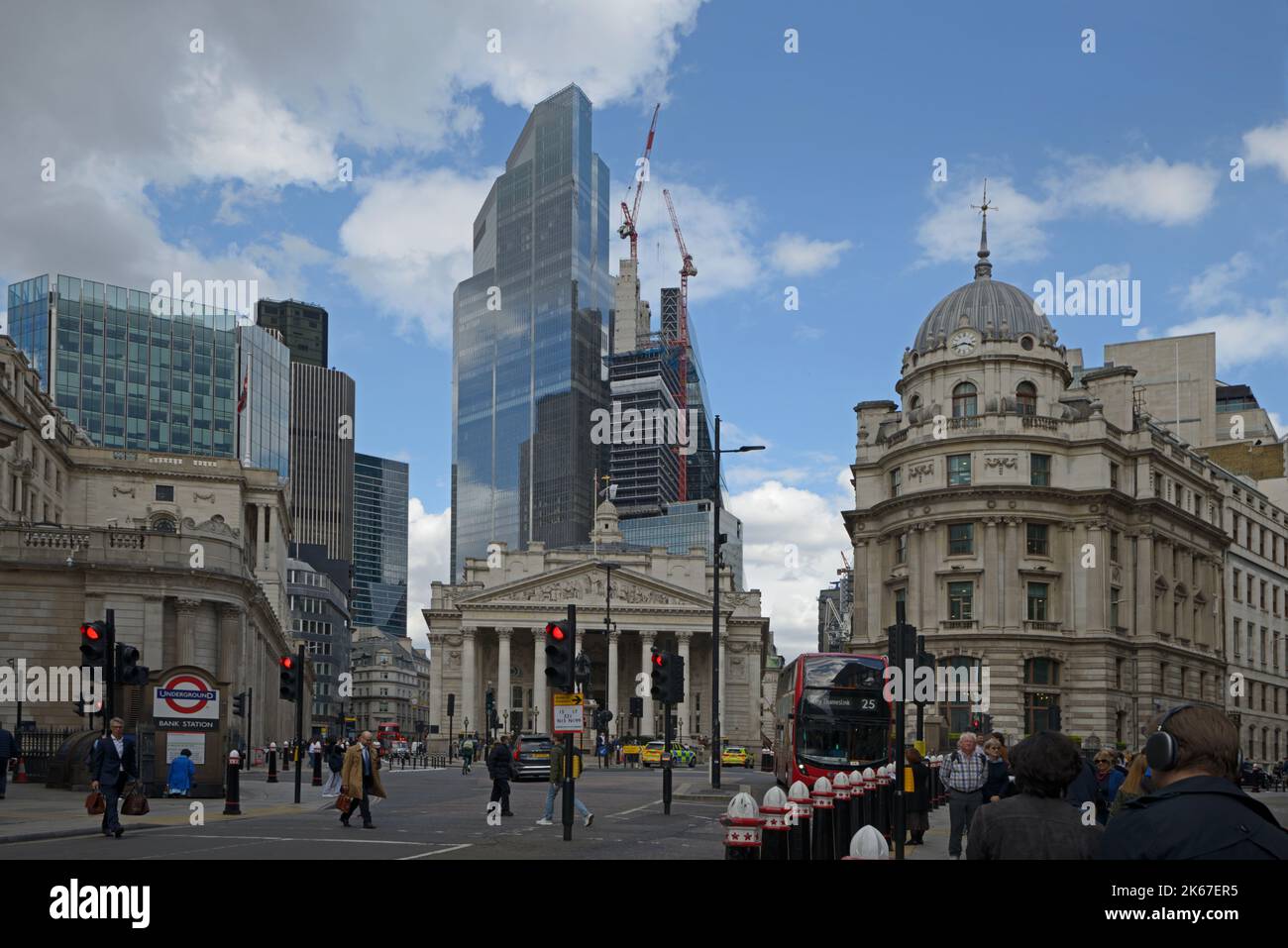 Bank of England und Royal Exchange, London. Stockfoto