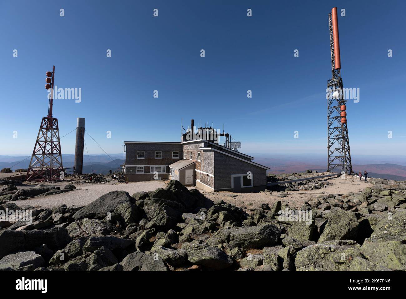 Wetterobservatorium, Mount Washington Summit, New Hampshire Stockfoto