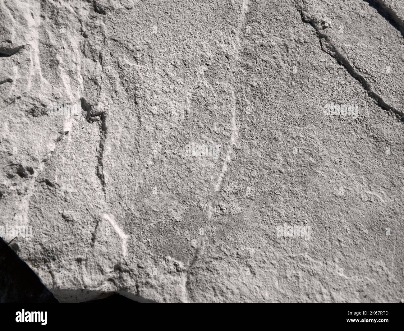 Sandsteinstruktur. Küste des Kaspischen Meeres. Stockfoto