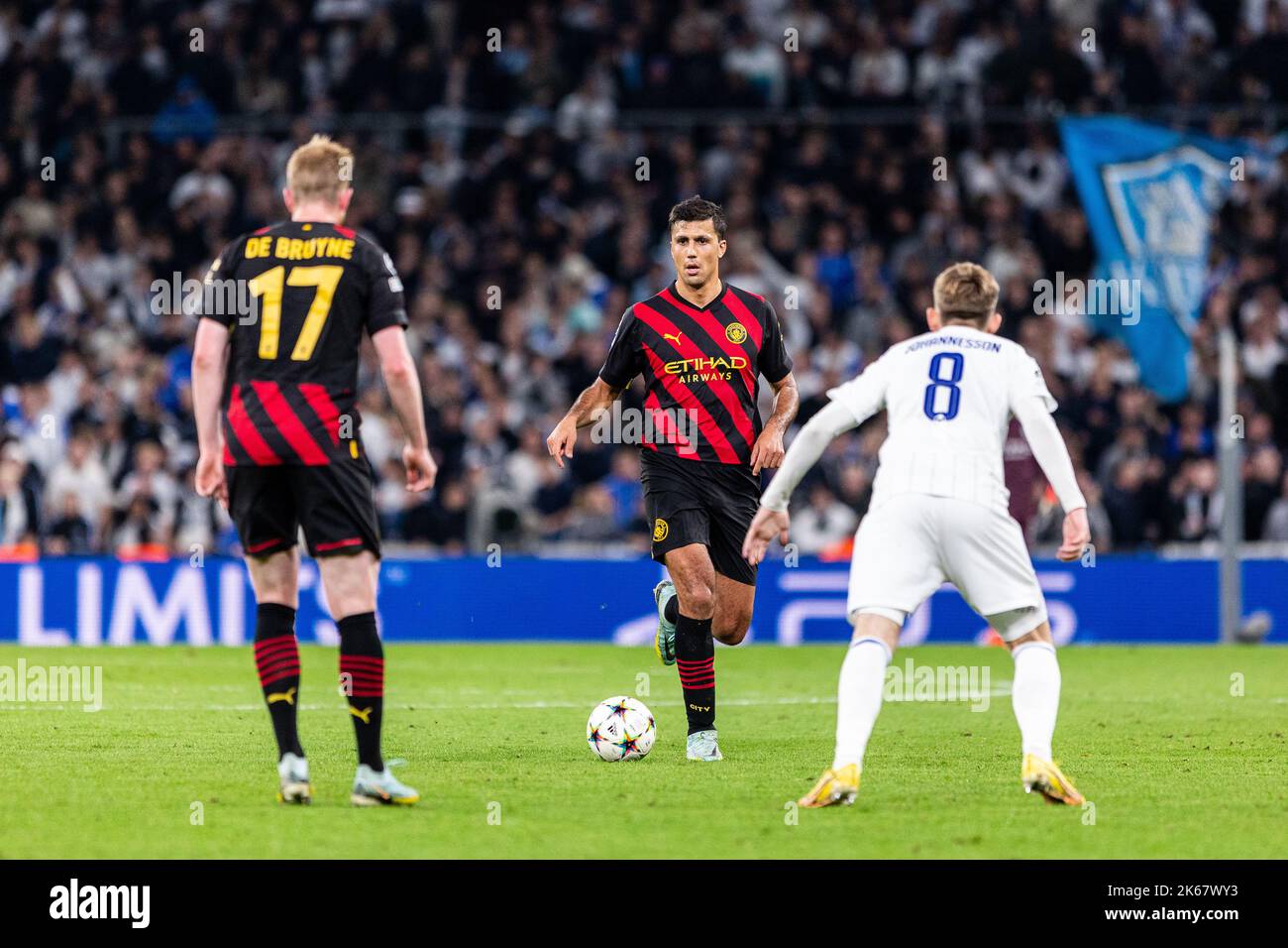 Kopenhagen, Dänemark. 11. Oktober 2022. Rodri (16) aus Manchester City beim UEFA Champions League-Spiel zwischen dem FC Kopenhagen und Manchester City im Park in Kopenhagen. (Foto: Gonzales Photo/Alamy Live News Stockfoto