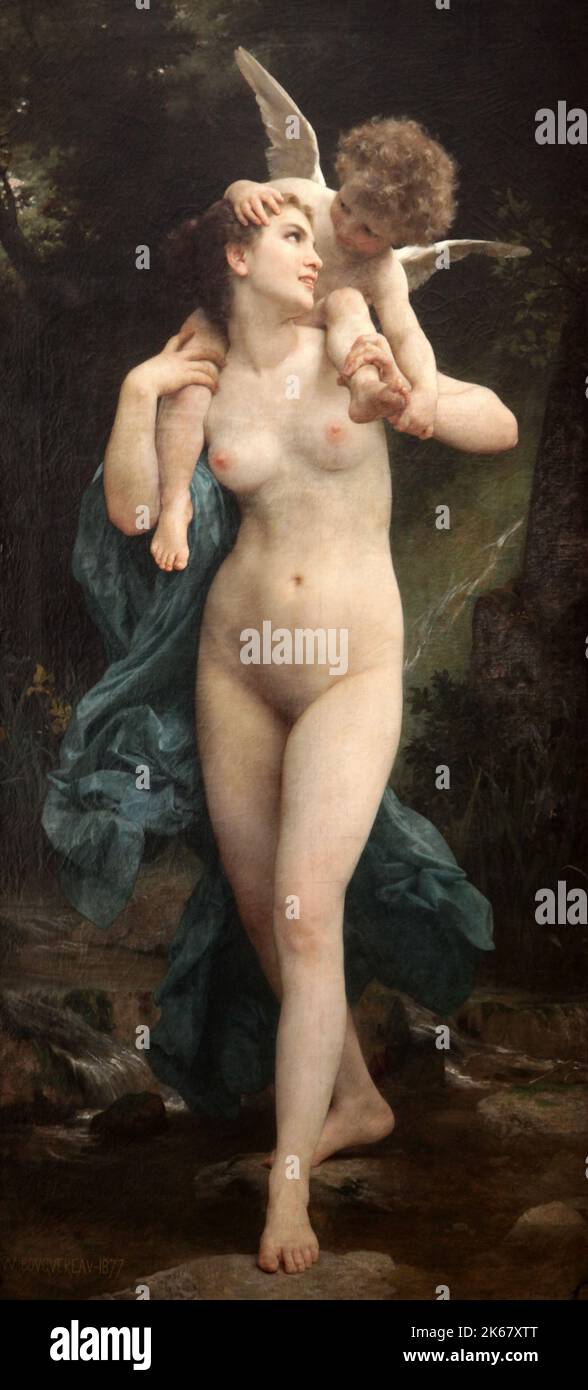 Jugend und Liebe / La Jeunesse et l'Amour (1877) Meisterwerk von William Bouguereau (1825-1905) Stockfoto