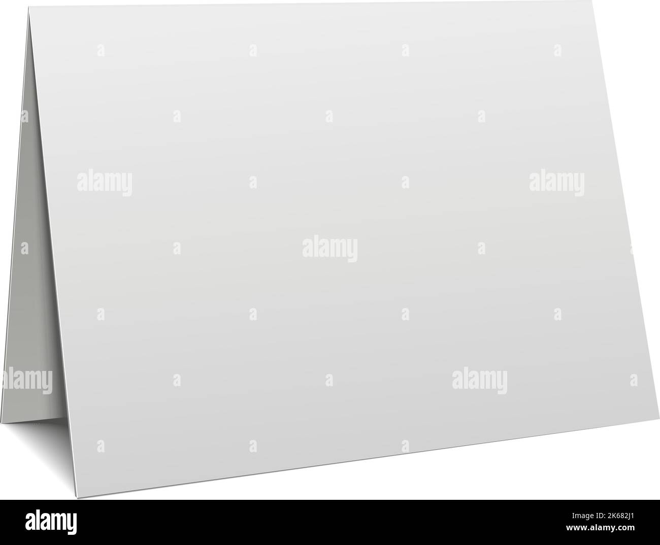Gefaltete Karte, weißes Modell. Realistisches, leeres Kalenderblatt der Tabelle Stock Vektor