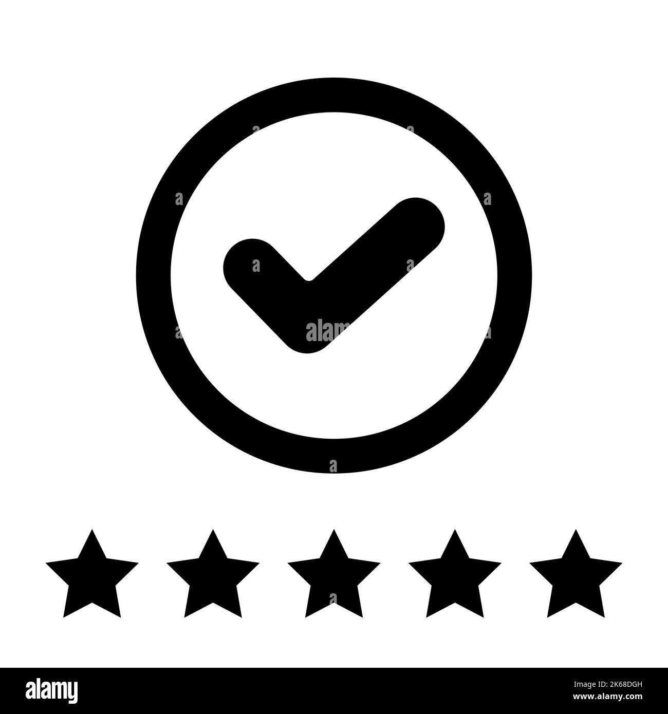 Bestes Rating-Symbol in flachem Stil. Symbol guter Qualität auf weißem Hintergrund isoliert. Einfacher abstrakter Kreis mit Karogramm in Schwarz. Vektorgrafik Stock Vektor
