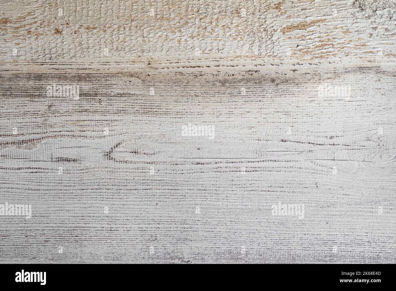 Rustikale Melamin-Holzdiele in natürlichen Farben und markierten Körnern. Grafische Ressource für Holzhintergrund. Stockfoto