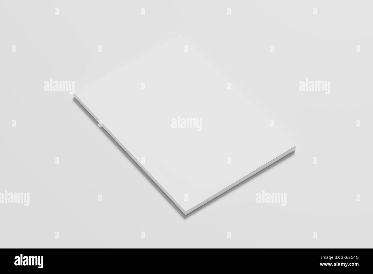 US Letter Size Magazine Broschüre 3D Rendering White Blank Mockup Stockfoto