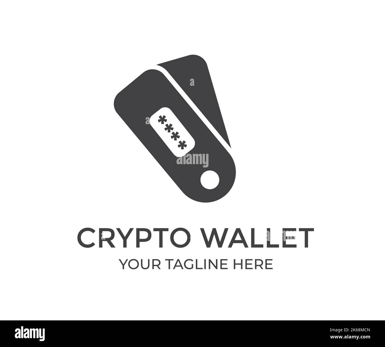 Krypto-Geldbörse, flaches Vektor-Icon-Logo-Design. Digitale Brieftasche, Geld verdienen, um Ihre E-Wallet Vektor-Design und Illustration. Stock Vektor