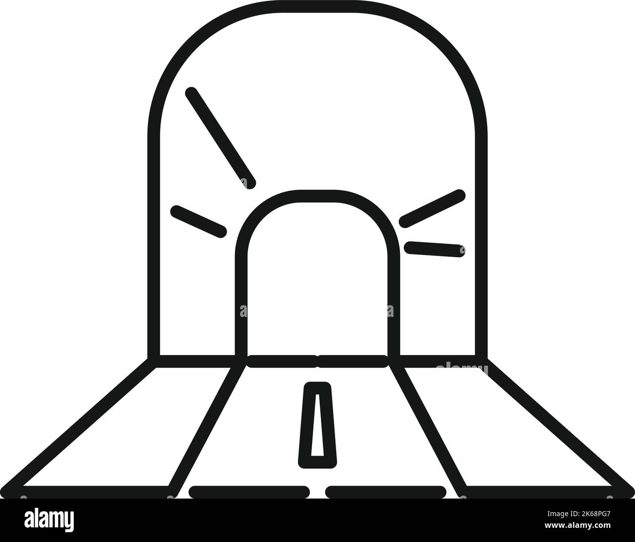 U-Bahn-Tunnel-Symbol-Umriss-Vektor. Einfahrt zum Auto. Stein unterirdisch Stock Vektor