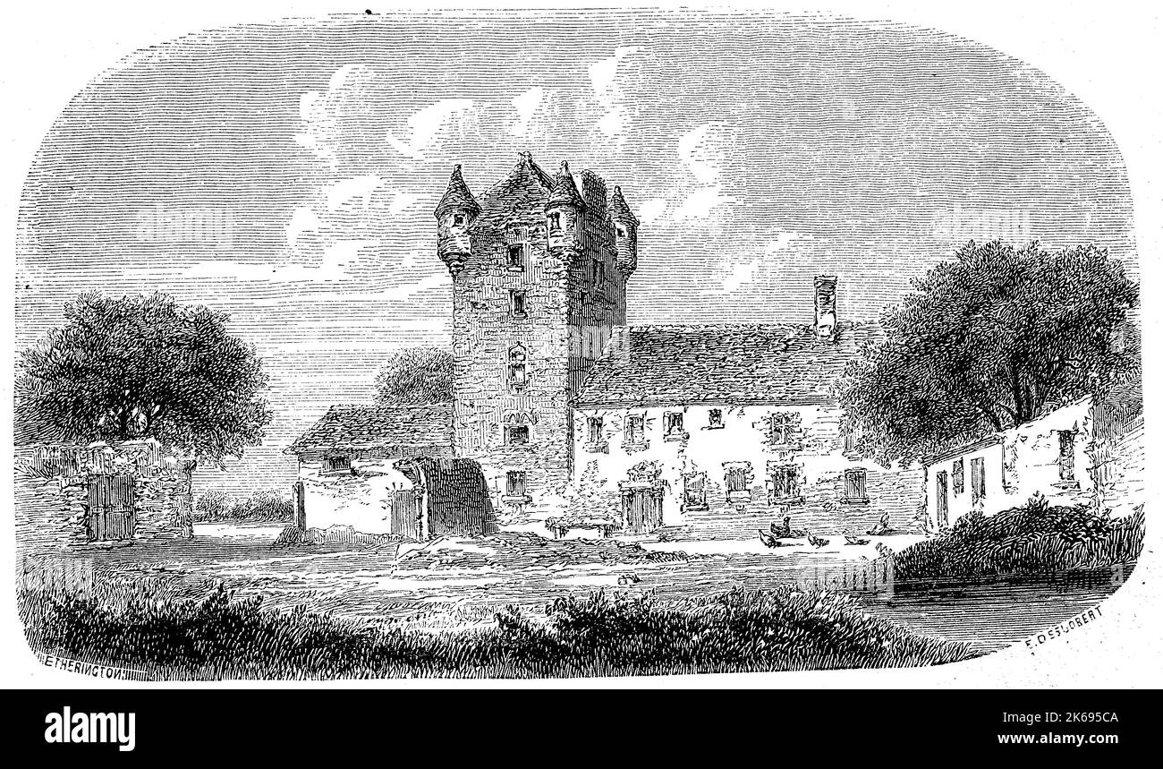 Digital verbesserte Reproduktion, Chateau de montessus, Burgund - FRANCHE-COMTÉ, Frankreich, original woodprint Th 19. Stockfoto