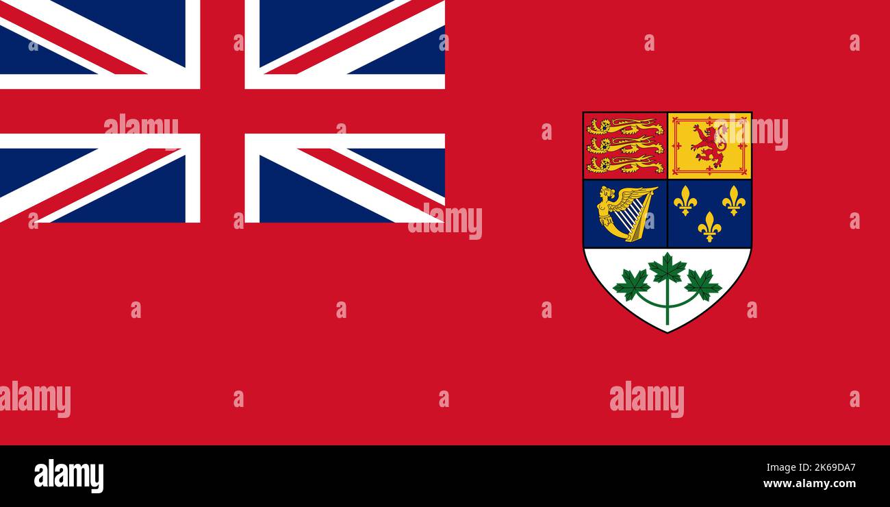Flagge britisch-irischer Abstammung englischer Kanadier. Flagge, die ethnische Gruppe oder Kultur repräsentiert, regionale Behörden. Kein Fahnenmast. Ebenendesign, Layout Stockfoto