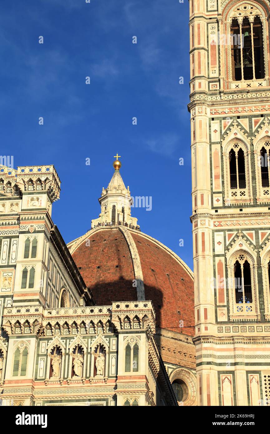 Detail der Duomo di Firenze, Kathedrale Santa Maria del Fiore, Florenz Stockfoto