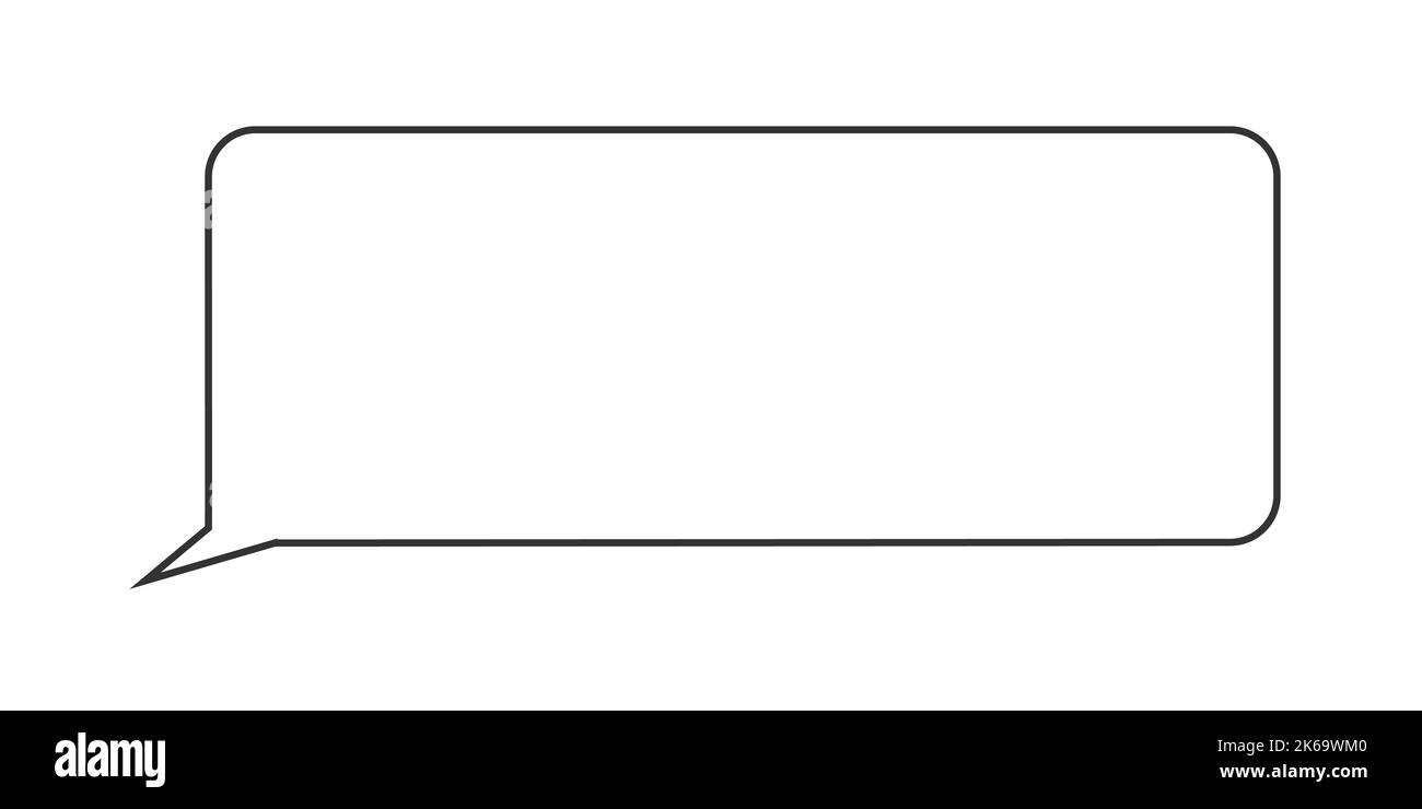 Umreißen der Nachrichtenblase. Leere Chat-Frame-Vorlage auf weißem Hintergrund isoliert. Dialogelement Mobile Messenger App. Vektorgrafik. Stock Vektor
