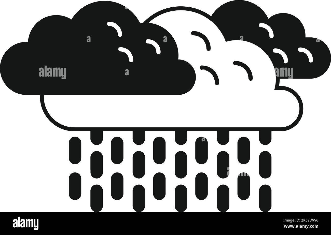 Symbol für wolkigen Regen einfacher Vektor. Kalter Nebel. Wolkenwetter Stock Vektor