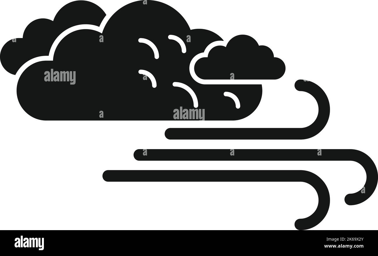 Symbol für Sturmwind-Wolke einfacher Vektor. Regenvorhersage. Kalter Sonnenschein Stock Vektor