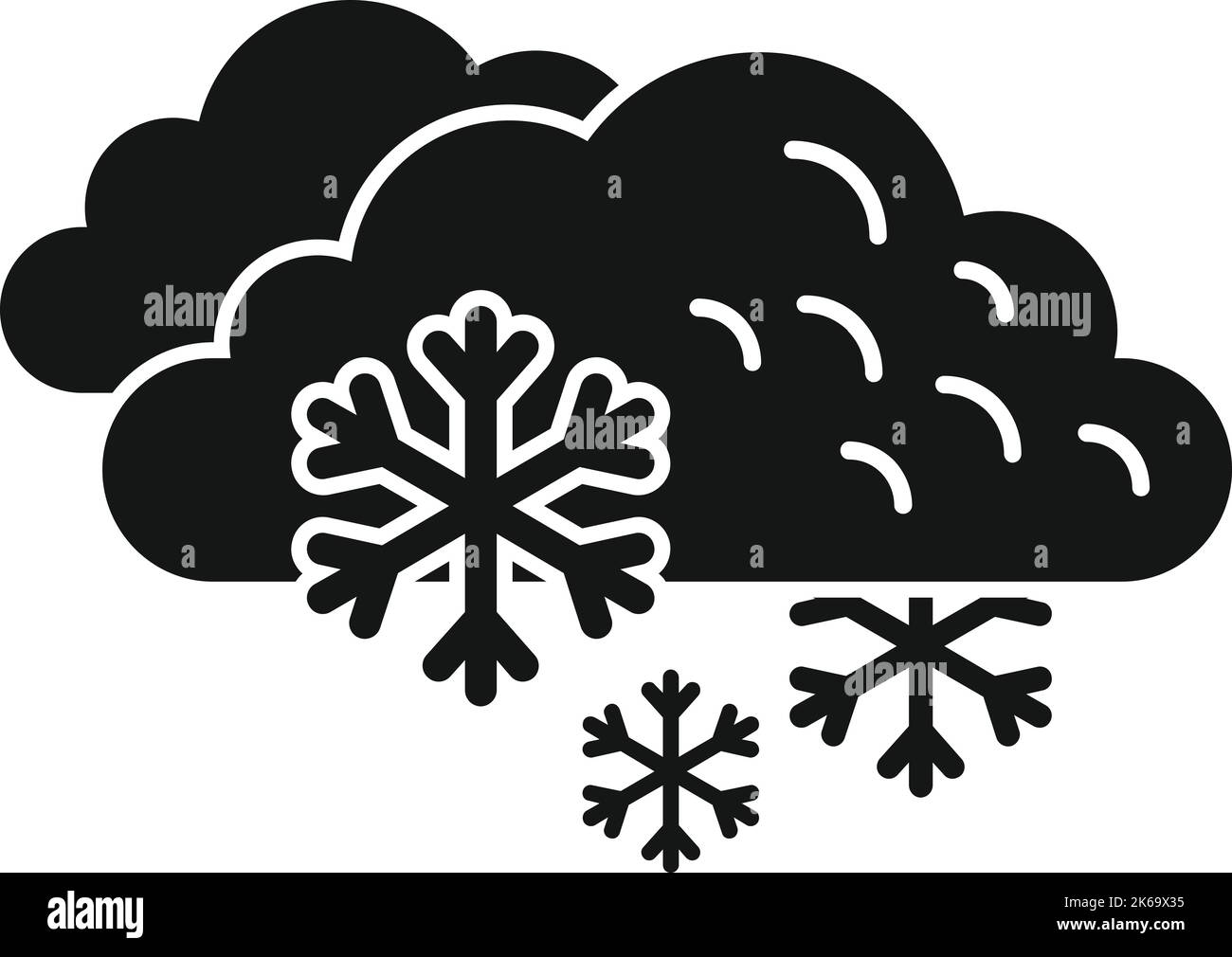 Snowflake Cloud Icon einfacher Vektor. Schneevorhersage. Kalter Winter Stock Vektor