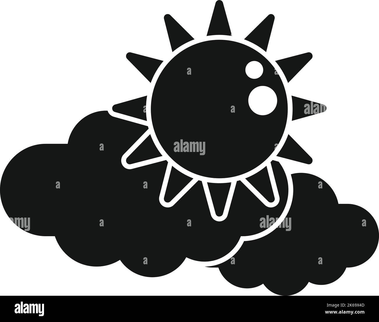 Sunshine Cloud Icon einfacher Vektor. Wolkiger Regen. Regensturm Stock Vektor