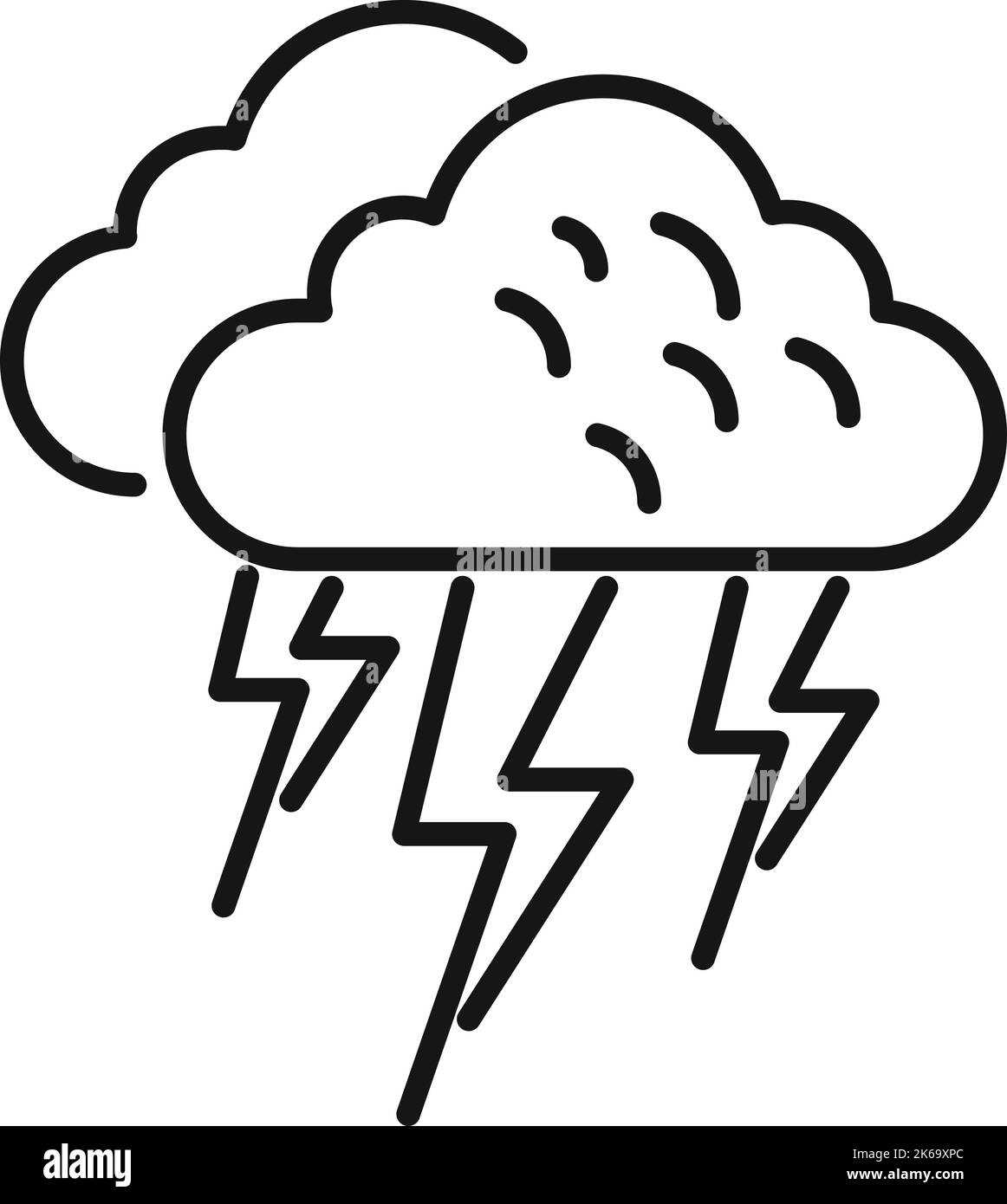 Vektorgrafik für das Symbol „Sommersturm“. Regenwolke. Gewitter bewölkt Stock Vektor