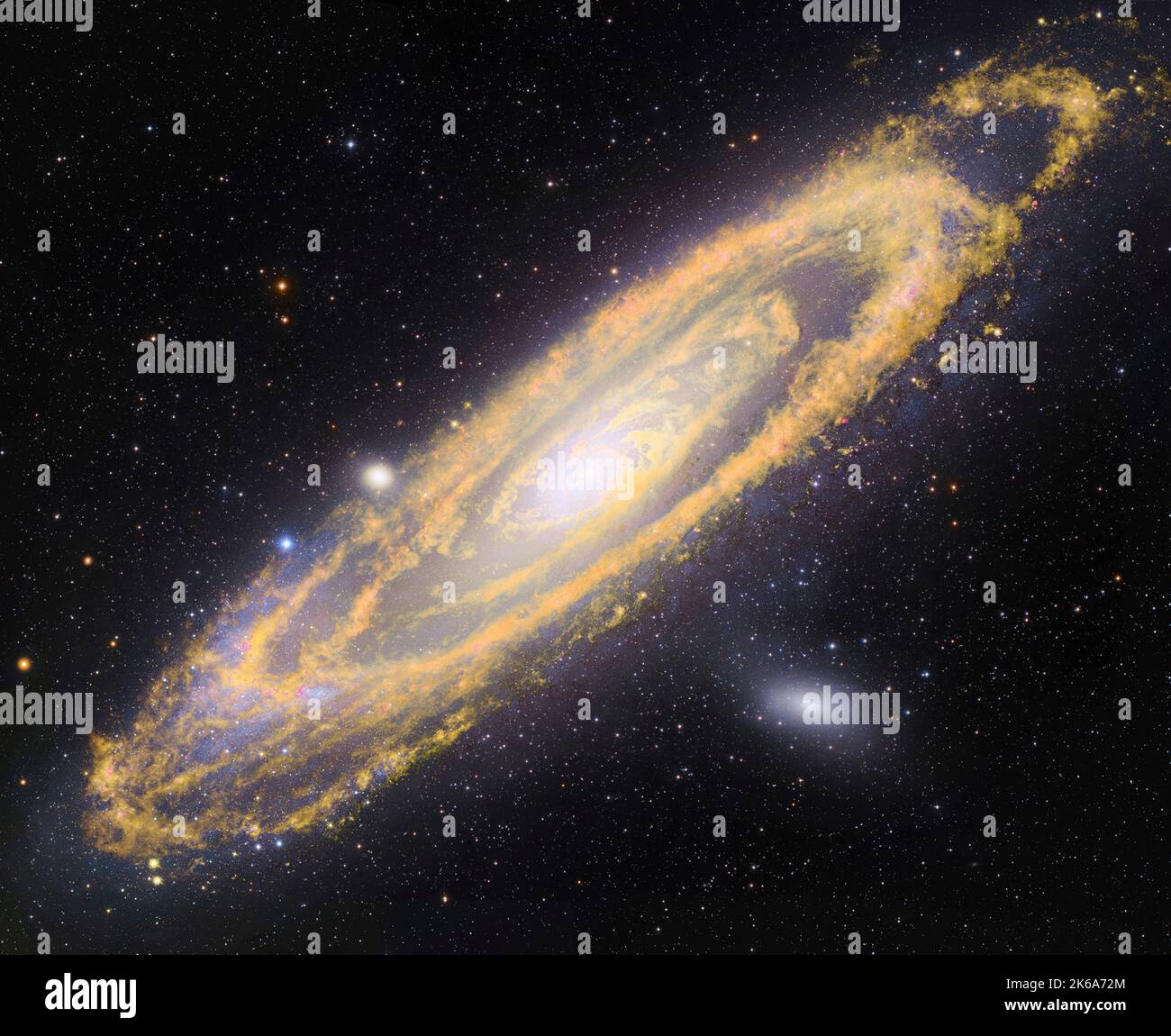 Sichtbares Licht-Infrarot-Komposit aus Messier 31, der Andromeda-Galaxie. Stockfoto