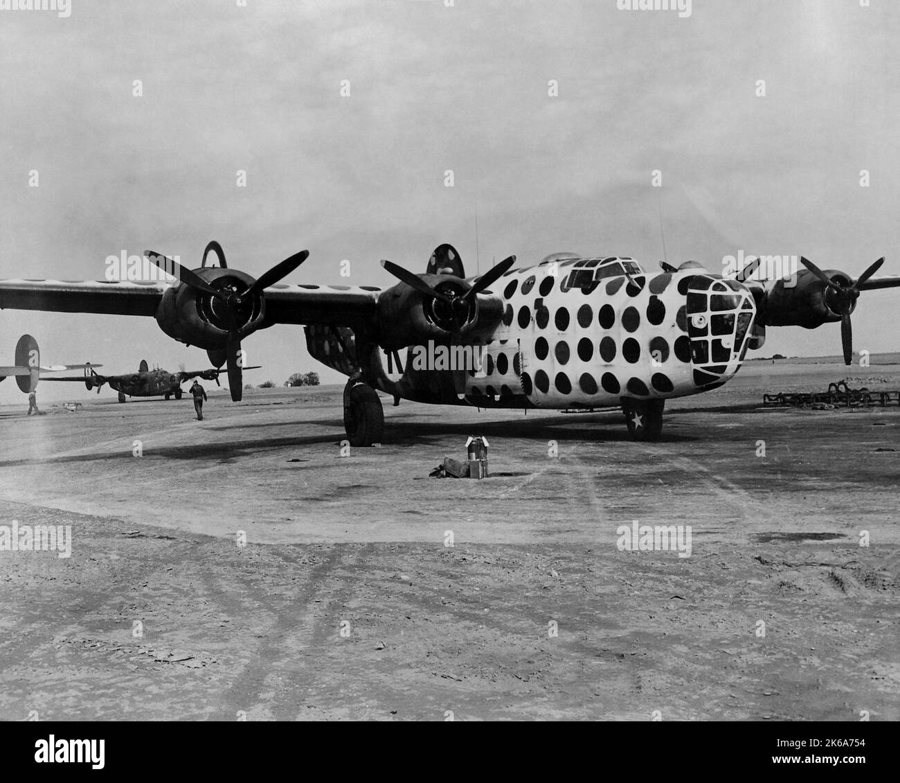 Der B-24 Liberator, ein schwerer amerikanischer Bomber. Stockfoto