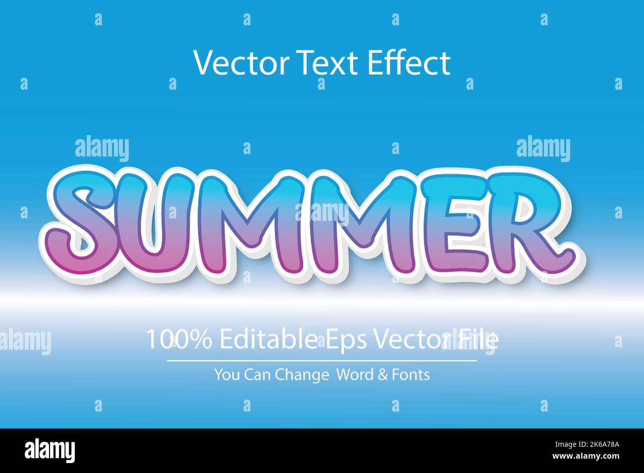 Editierbares vektordesign mit 3D Texteffekten Stock Vektor