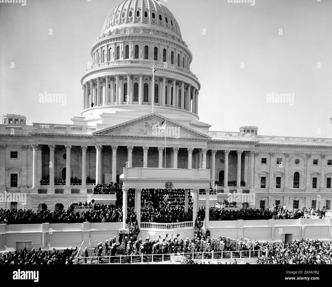 20. Januar 1961 - Einweihungsfeier des Präsidenten John F. Kennedy. Stockfoto