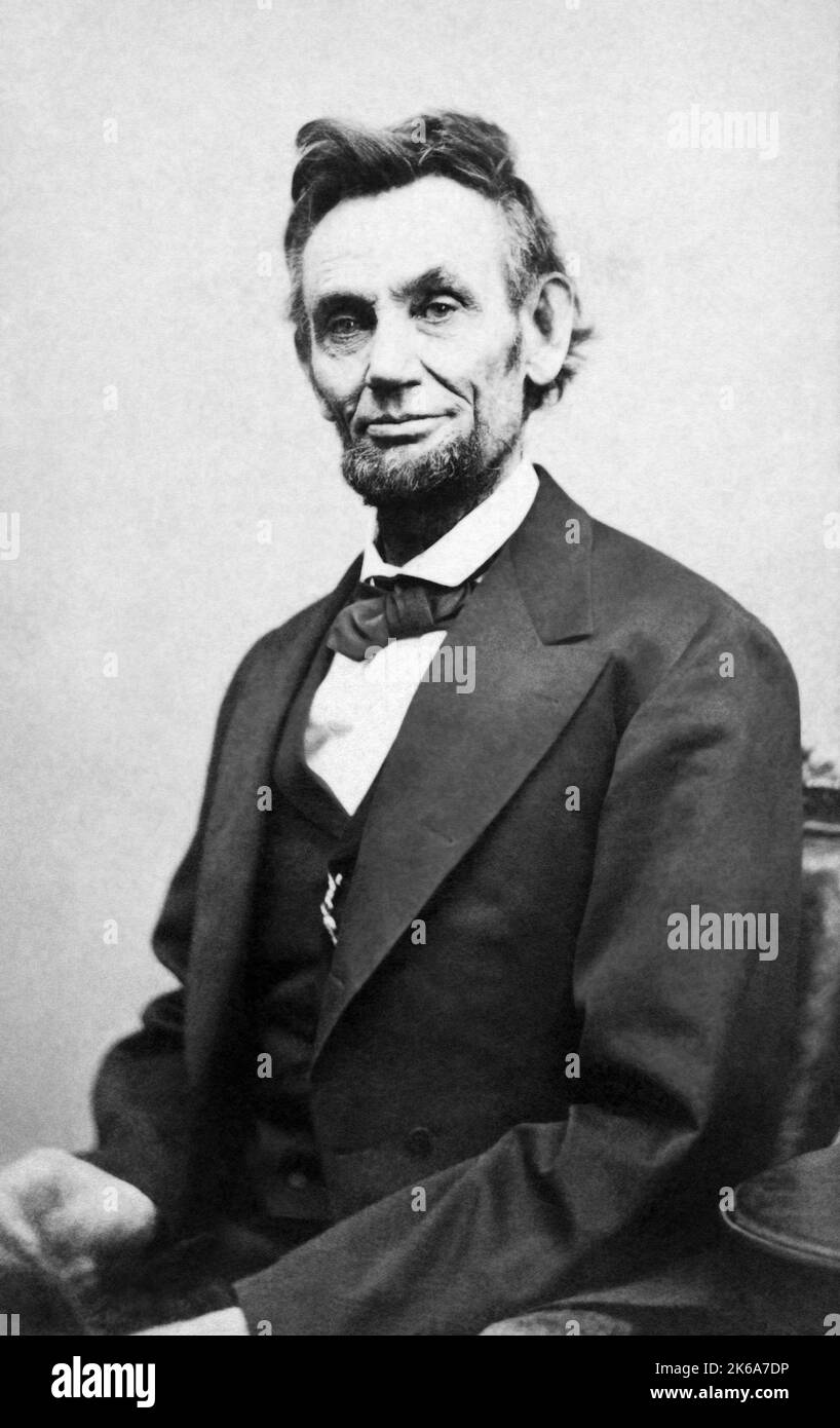Abraham Lincoln Porträt, 1865. Stockfoto