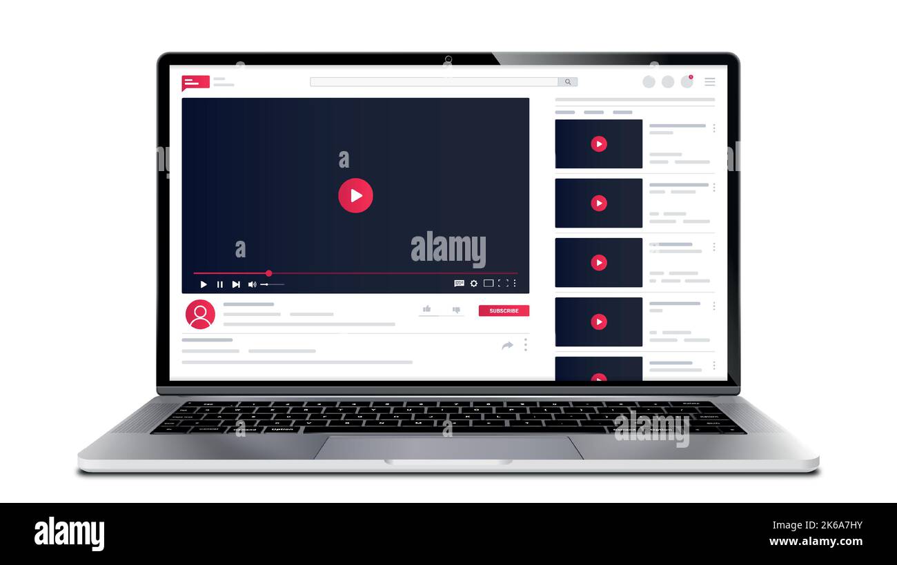 Videoplayer in Laptop Stock Vektor