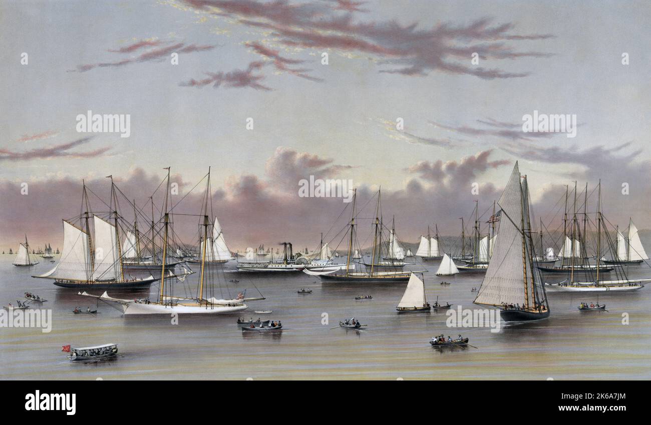 Die Yacht Squadron in Newport, um 1872. Stockfoto