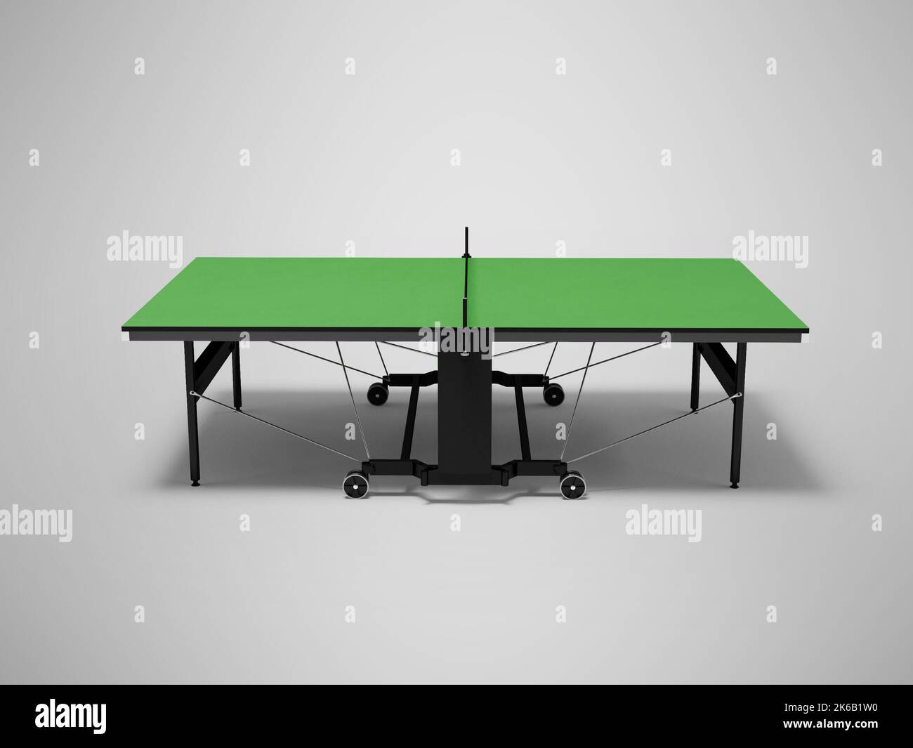 3D Abbildung der professionellen Tennistafel auf grauem Hintergrund mit Schatten Stockfoto