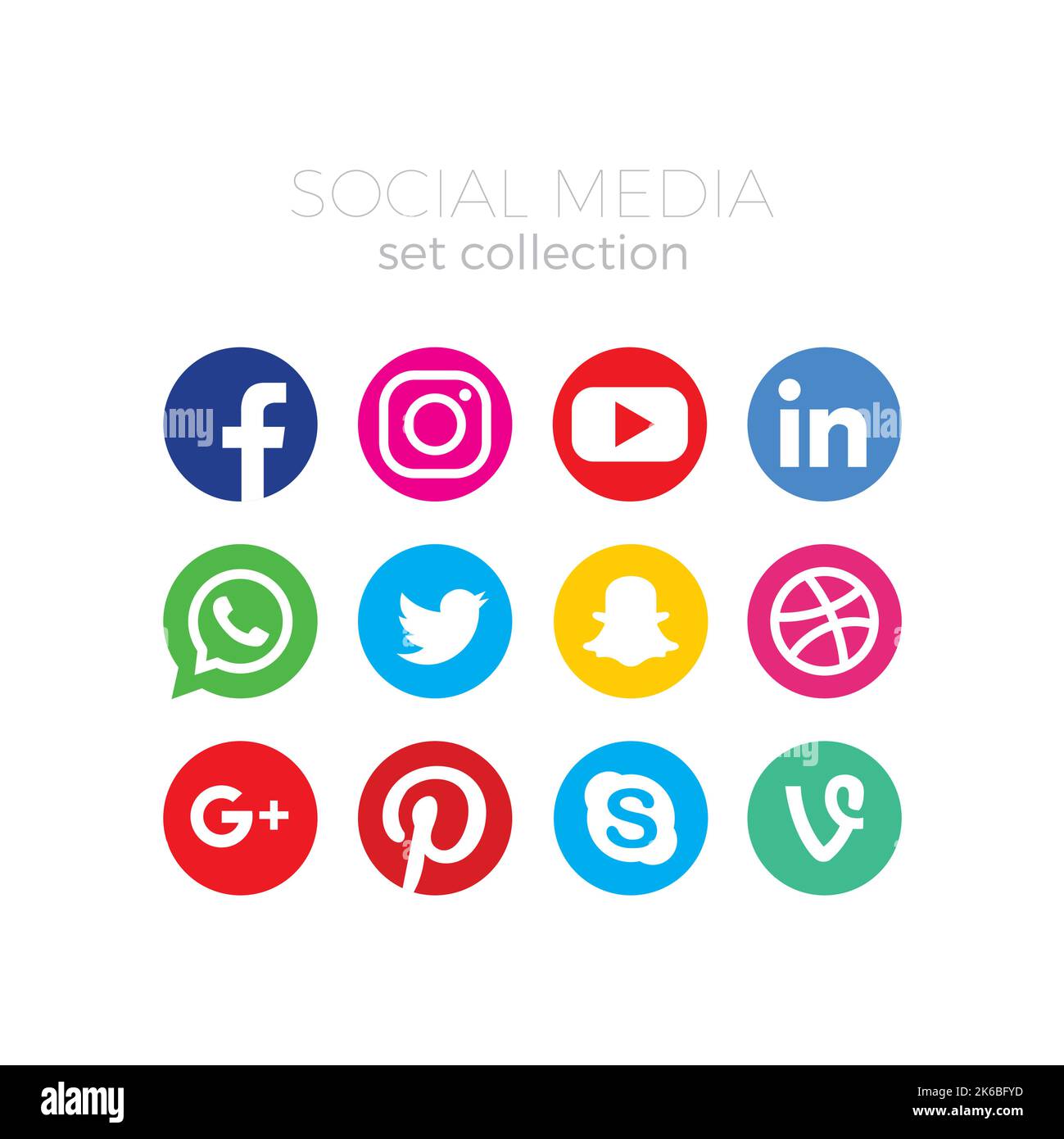 Sammlung Von Social Media Icon Sets Stock Vektor