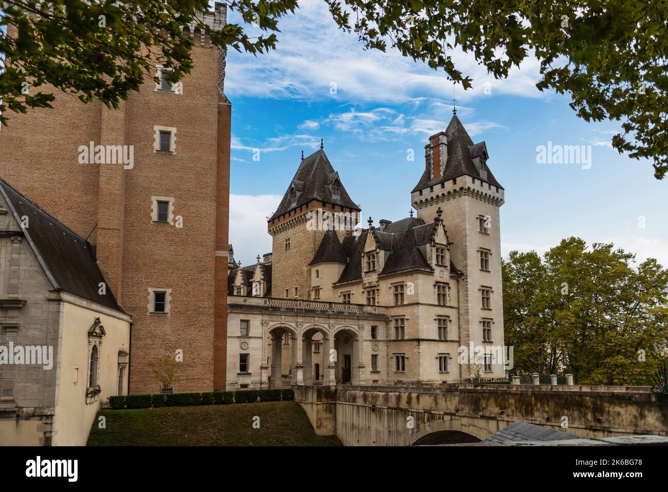 Haupteingang zum Schloss von Pau, in Béarn, Nouvelle-Aquitaine, Frankreich Stockfoto