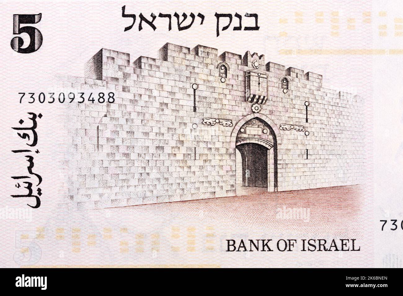 Löwentor aus altem israelischem Geld - Lirot Stockfoto