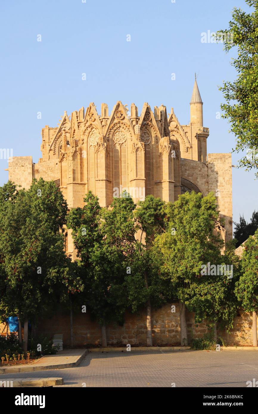 Lala Mustafa Pascha Moschee, Famagusta (Gazimagusa), türkische Republik Nordzypern. Einst die christliche Kathedrale von St. Nikolaus. Stockfoto