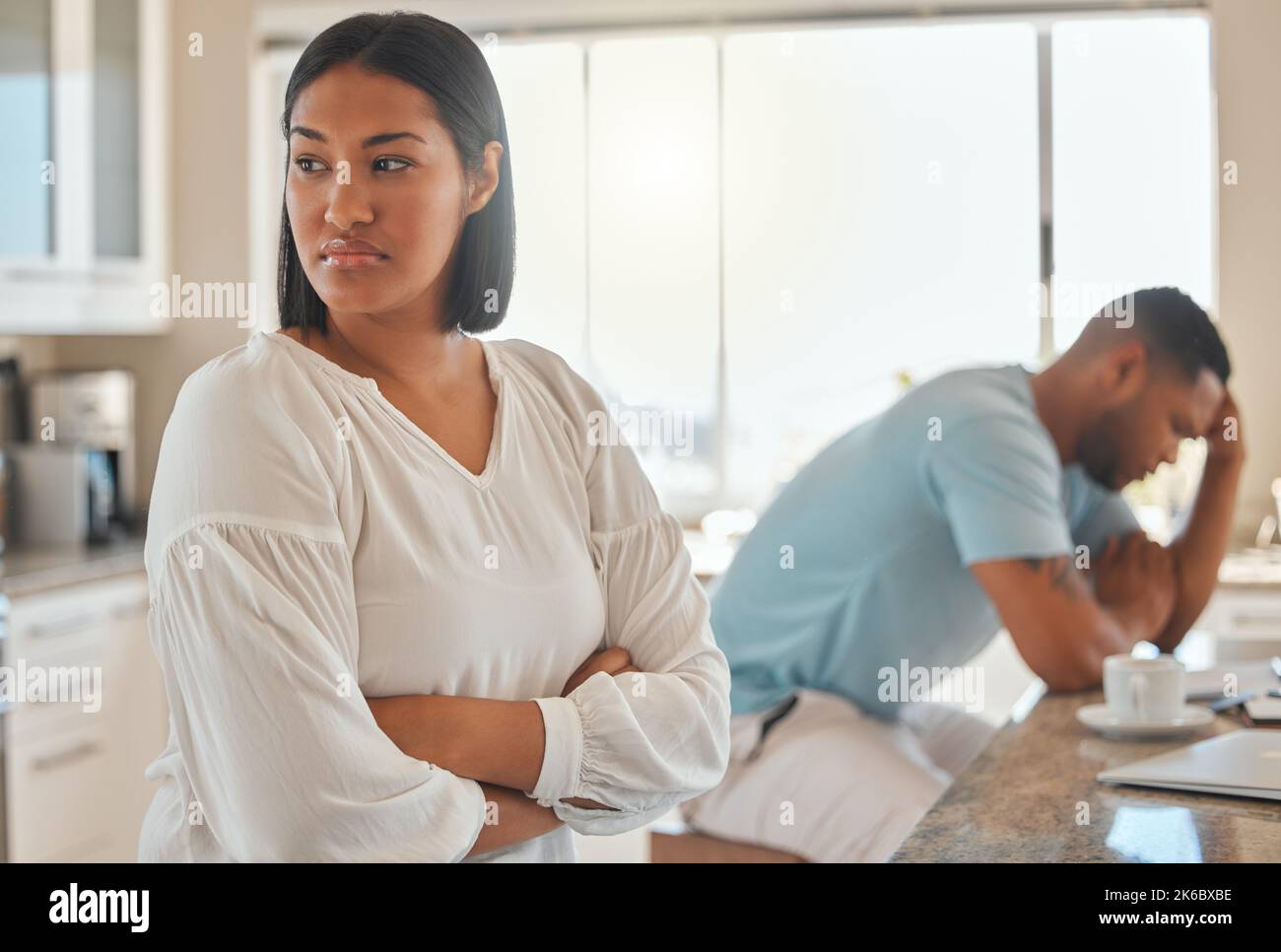Ich bin müde, mit ihm zu versuchen. Stockfoto