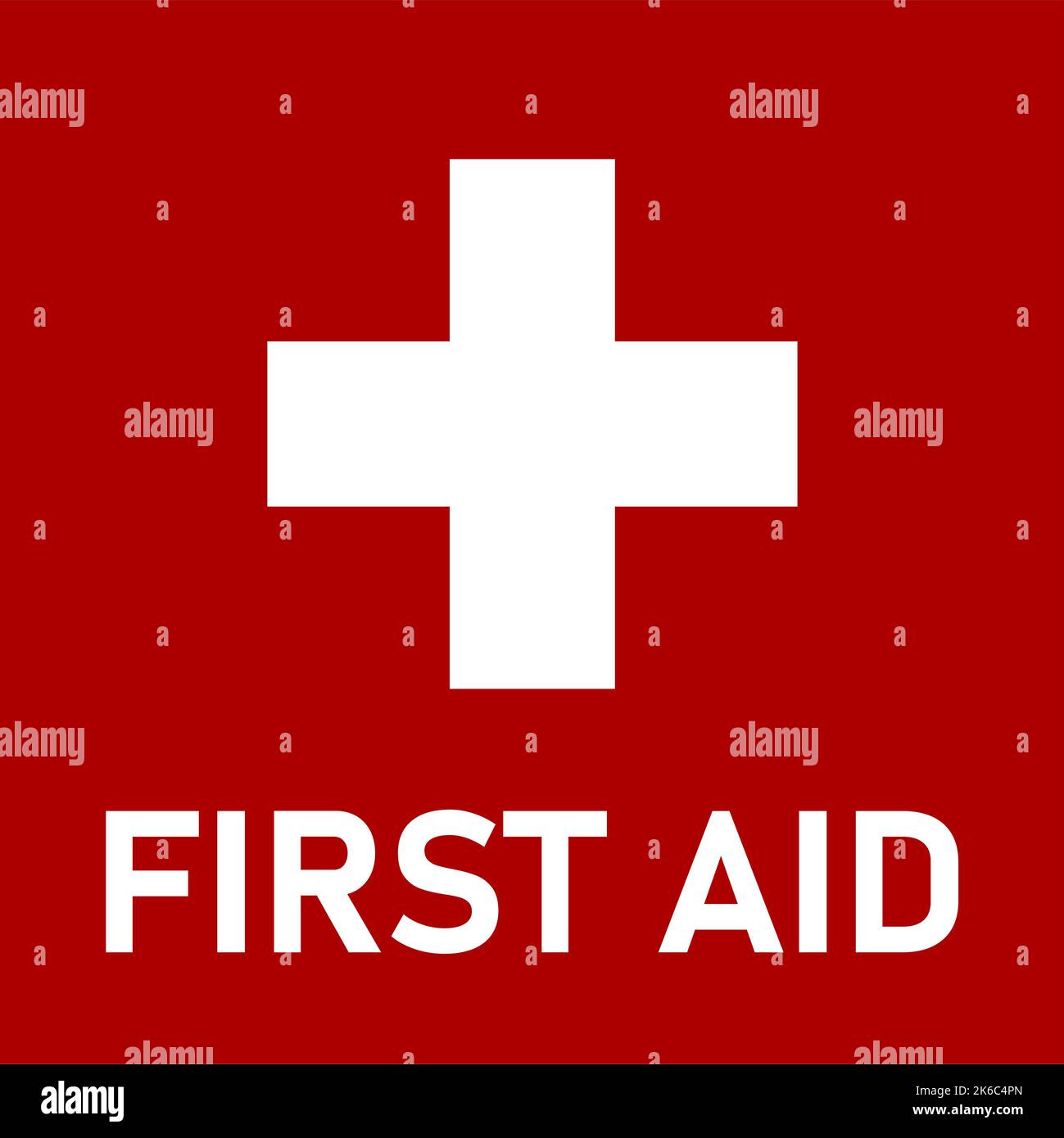 Rotes Verbandssymbol mit Kreuz. Vektorbild. Stock Vektor