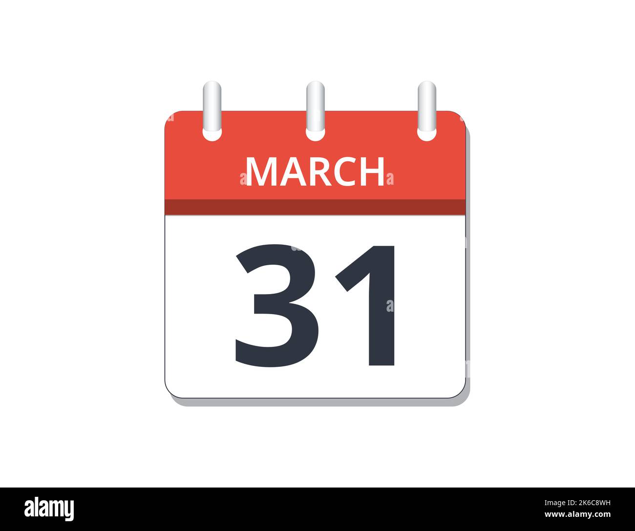 März, 31. Kalender Symbol Vektor. Konzept von Zeitplan, Geschäft und Aufgaben Stock Vektor