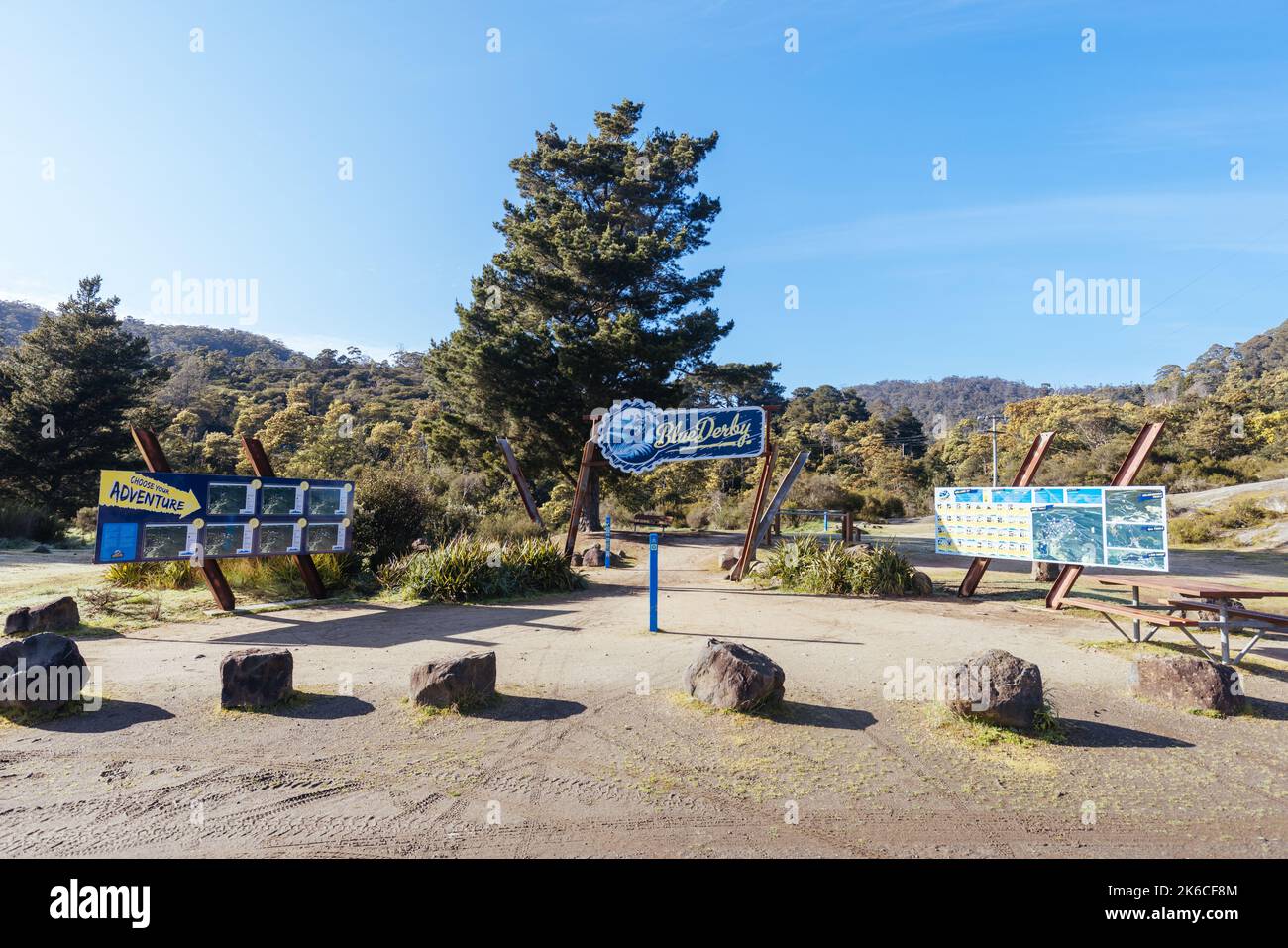 Blue Derby Bike Network Tasmania Australien Stockfoto