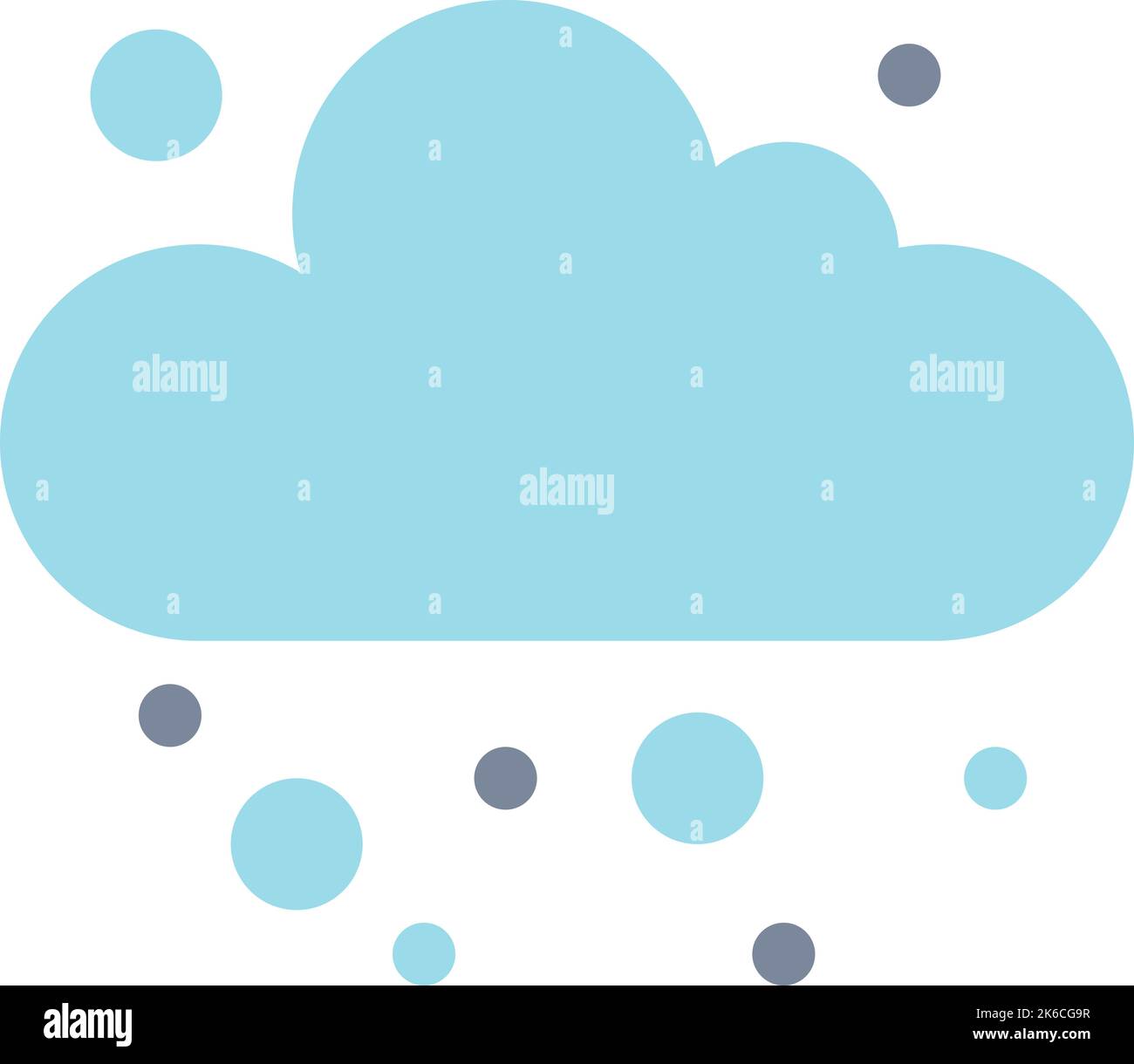 Wolken und Schnee Illustration in minimalem Stil isoliert auf dem Hintergrund Stock Vektor