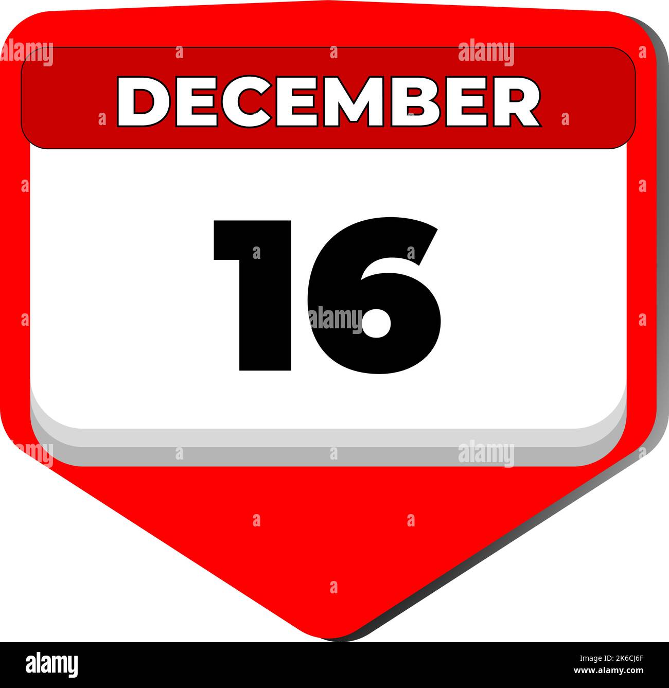16 Dezember Vektor-Symbol Kalendertag. 16 Datum Dezember. 16. Tag im Dezember. 16. Datumsnummer. 16-Tage-Kalender. Sechzehn Datum. Sieg von Stock Vektor