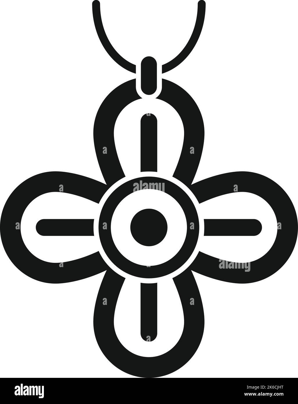 Fortune Gem Kreuz Symbol einfacher Vektor. Japan hat Glück. Amulett Glück Stock Vektor