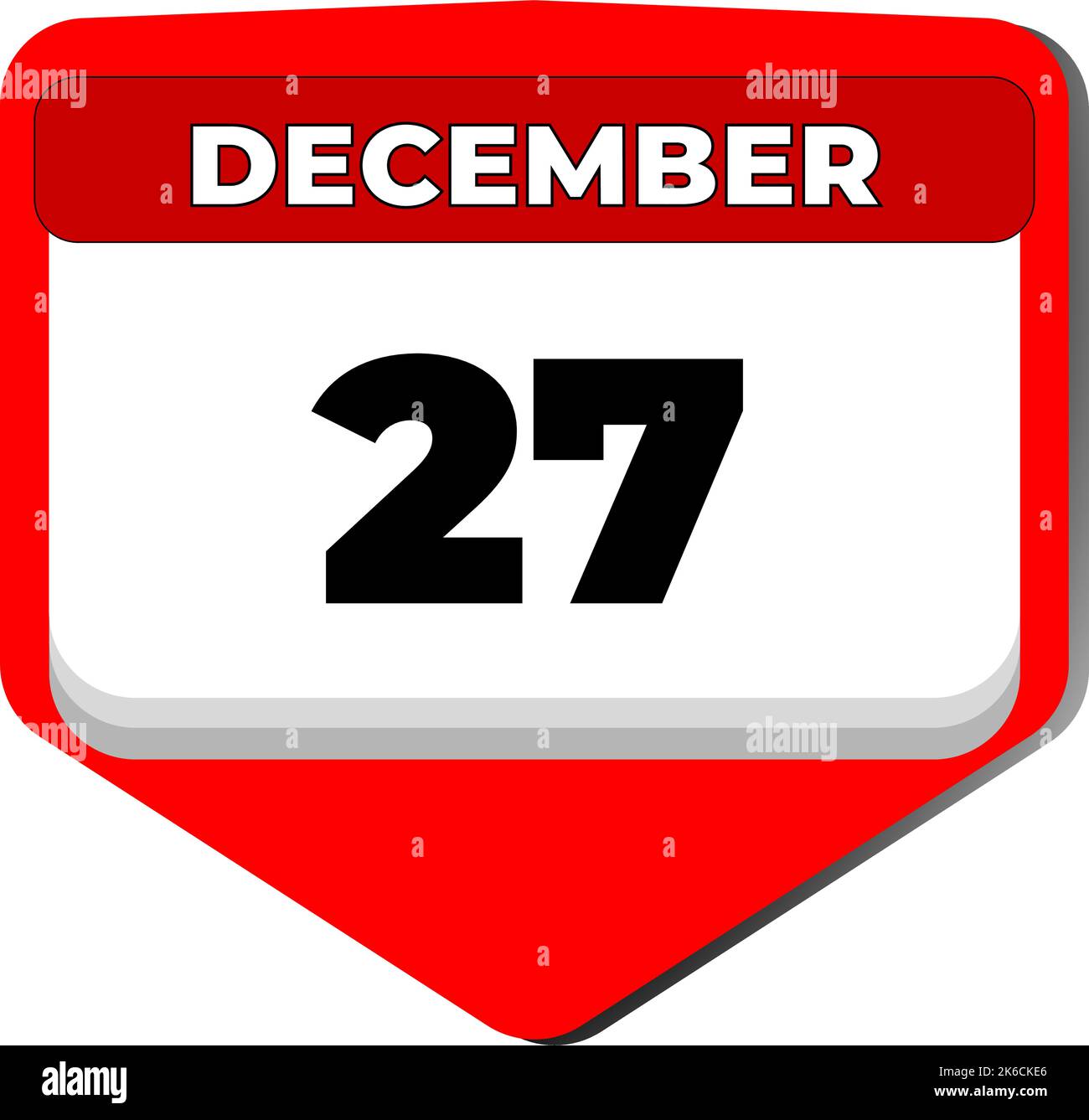 27 Dezember Vektor-Symbol Kalendertag. 27 Datum Dezember. 27. Tag im Dezember. 27. Datumsnummer. 27-Tage-Kalender. Siebenundzwanzig Datum Stock Vektor