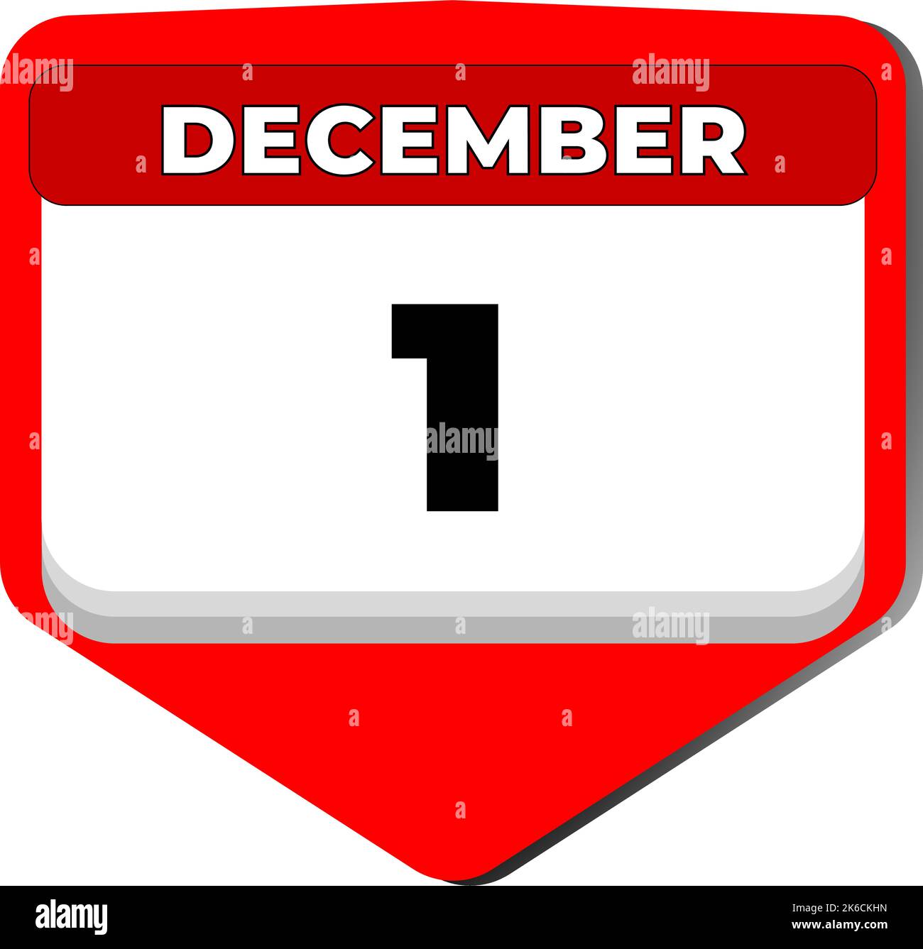 1 Dezember Vektor-Symbol Kalendertag. 1 Datum Dezember. Erster Tag im Dezember. 1. Datumsnummer. 1-Tage-Kalender. Ein Datum. Rumänien große Union, Welt Stock Vektor