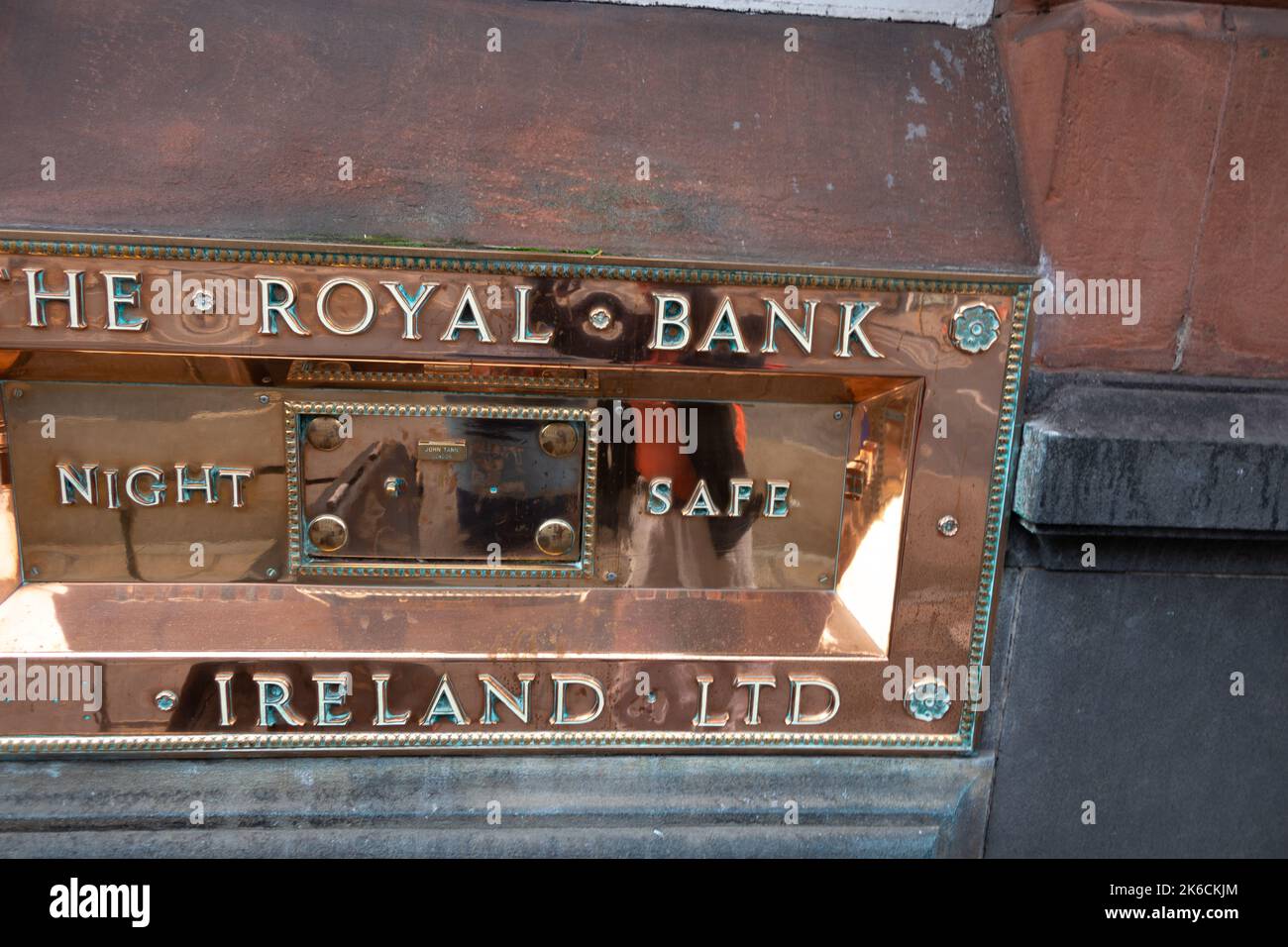 Die Royal Bank of Ireland Night Safe Box von John Tann London erste Bristih Safe Maker Stockfoto