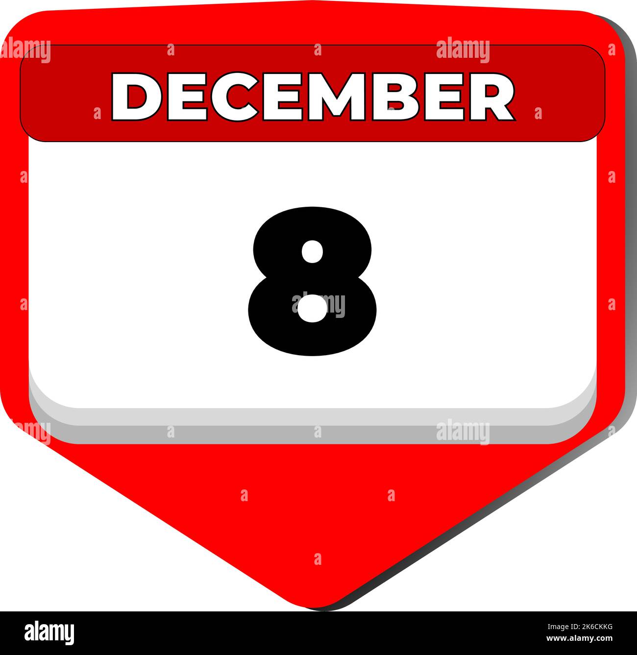 8 Dezember Vektor-Symbol Kalendertag. 8 Datum Dezember. 8. Tag im Dezember. 8. Datumsnummer. 8-Tage-Kalender. Datum acht Stock Vektor