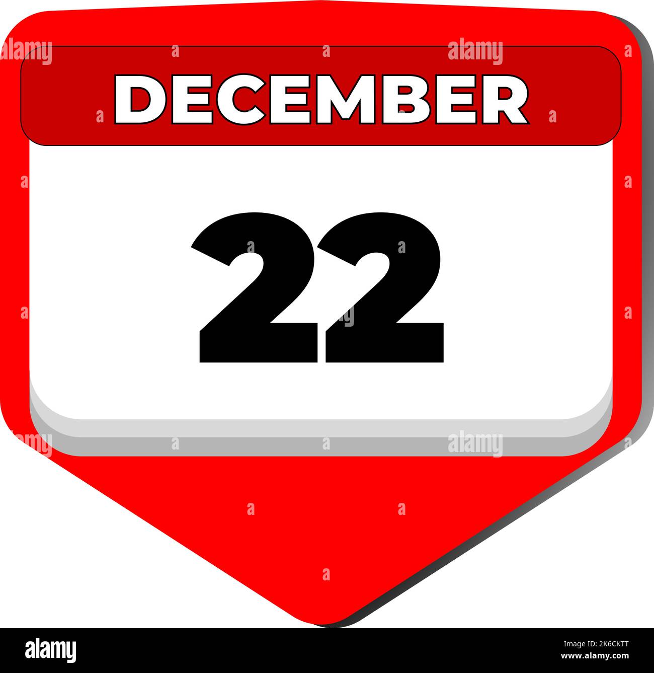 22 Dezember Vektor-Symbol Kalendertag. 22 Datum Dezember. 22. Tag im Dezember. 22. Datumsnummer. 22-Tage-Kalender. Zweiundzwanzig Datum Stock Vektor