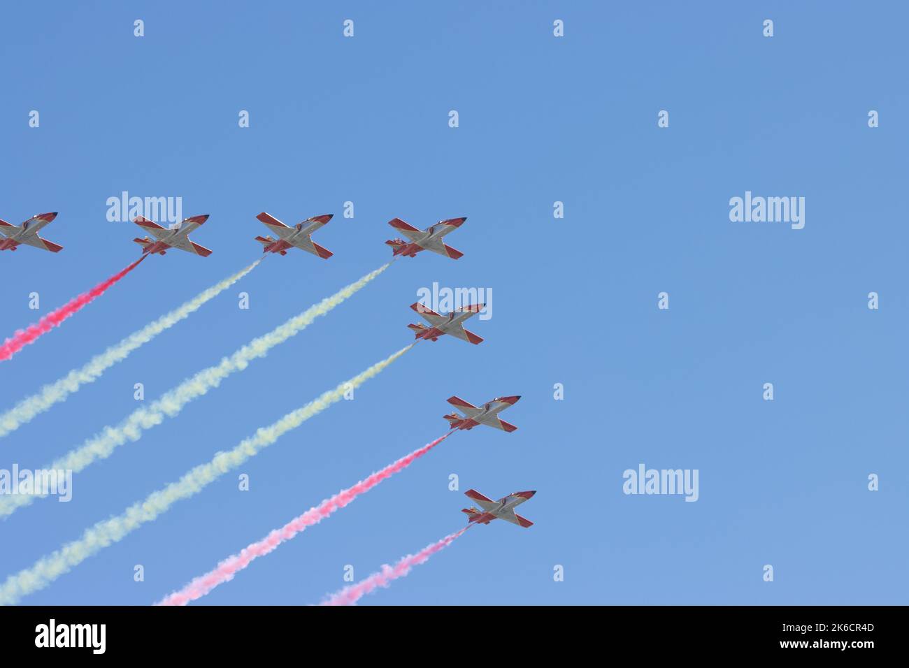 Die Militärparade zum Gedenken an den hispanischen Tag. Madrid, Spanien Stockfoto