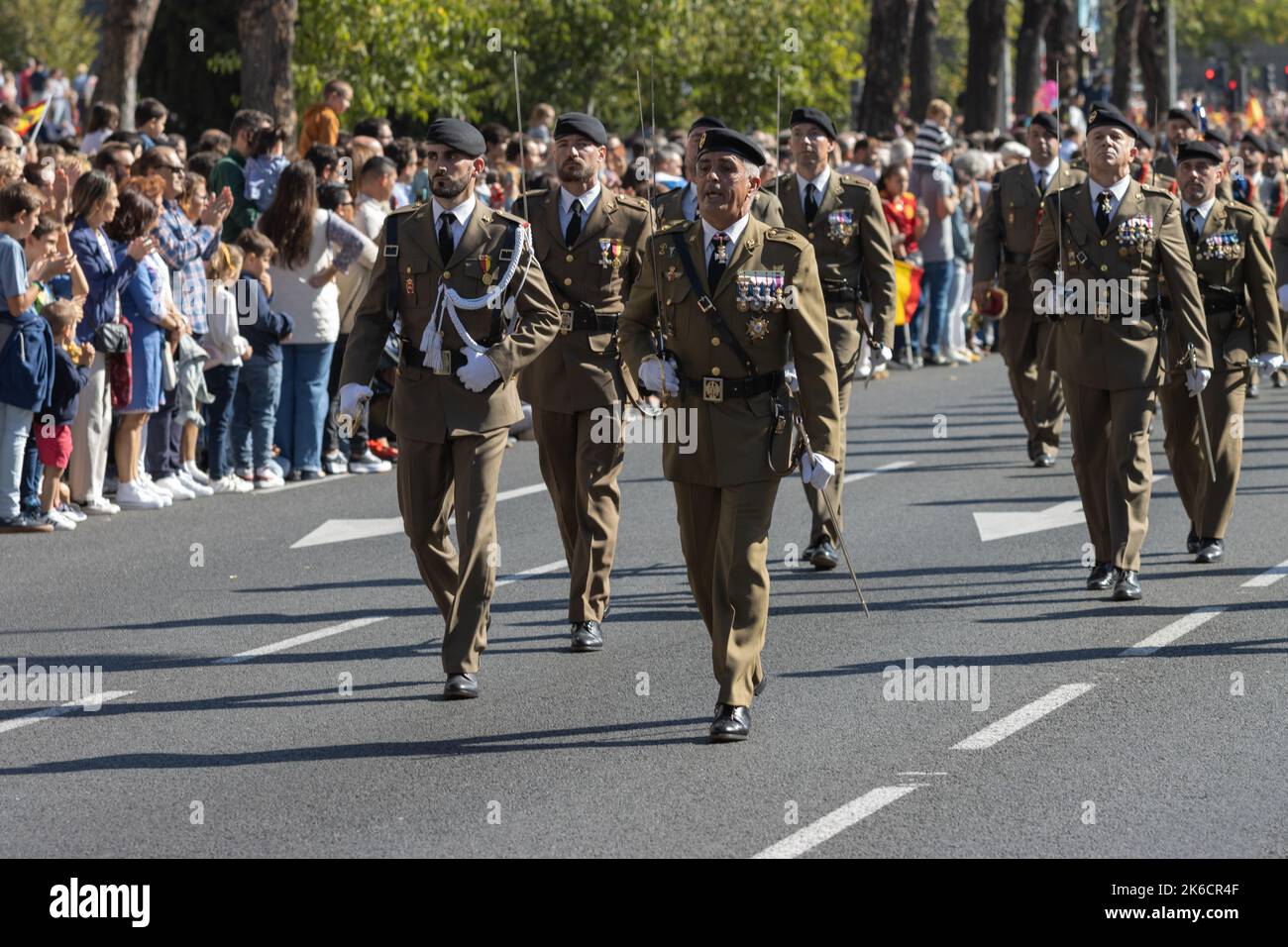 Der spanische Nationalfeiertag war der Tag der Hispanität mit großer Freude Stockfoto