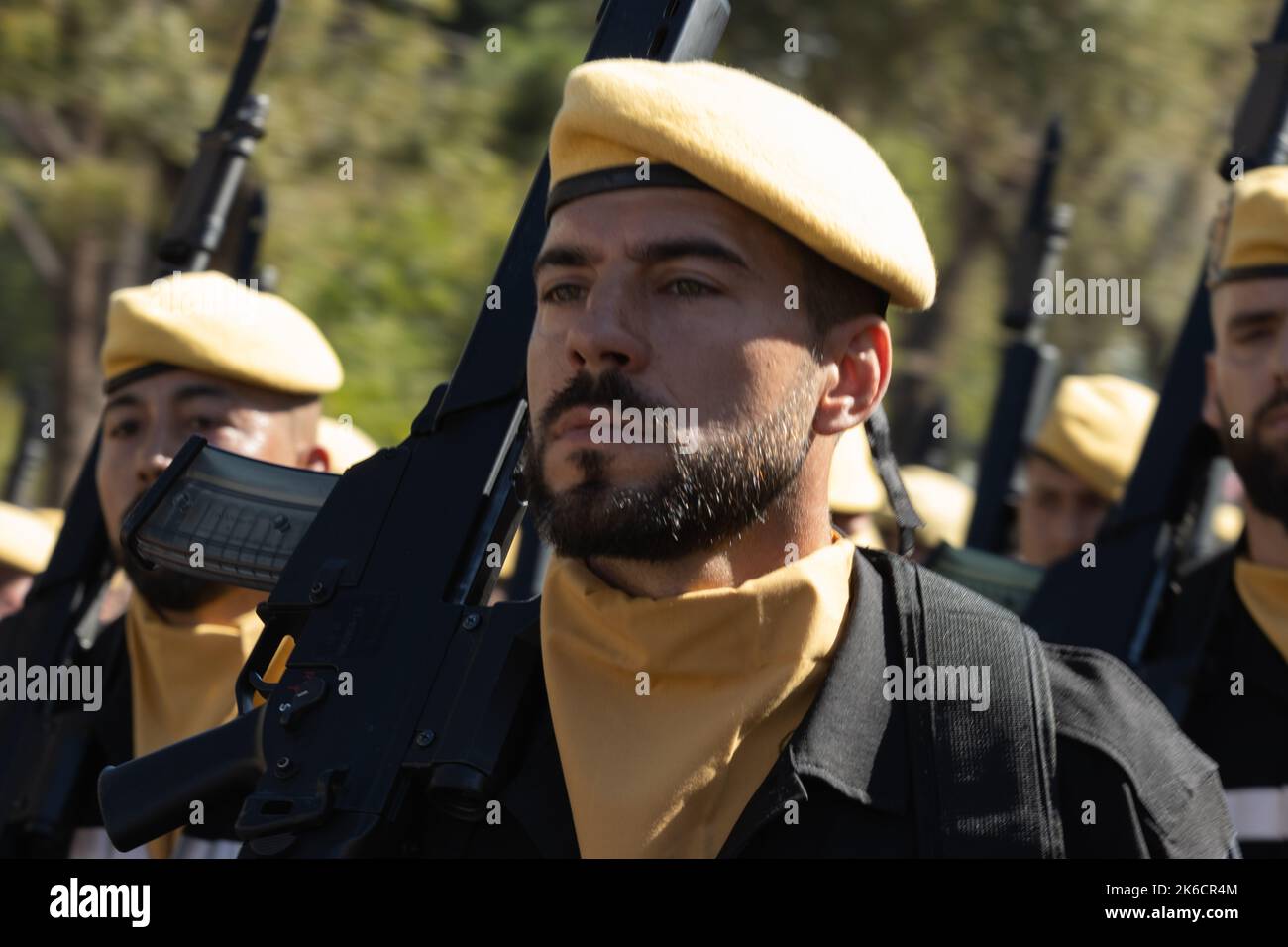 Die Militärparade zum Gedenken an den hispanischen Tag. Madrid, Spanien Stockfoto