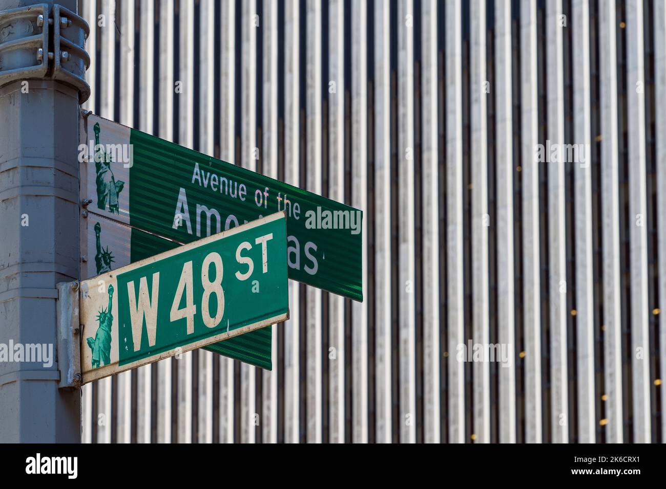 Straßenschild Avenue of Americas, Manhattan, New York, USA Stockfoto